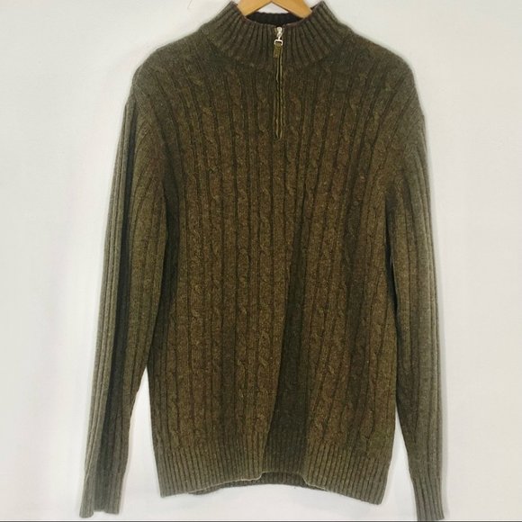Daniel Blasi Other - Mens Daniel Blasi olive green wool pull over cable knit sweater L